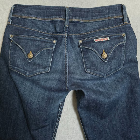 Hudson Women Sz 28 Collin Flap Pocket Mid Rise Dark Wash Skinny Cuff Crop Jeans - Picture 7 of 11